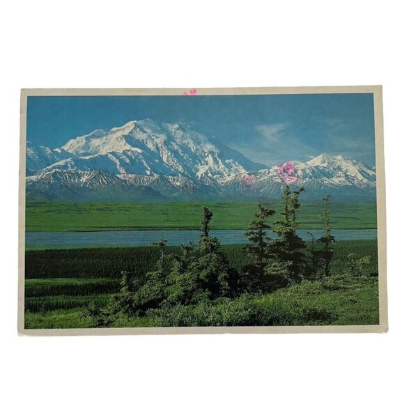 Vintage Postcard Mt McKinley Mountain Scene Alaska Topographical Card u - Picture 1 of 2